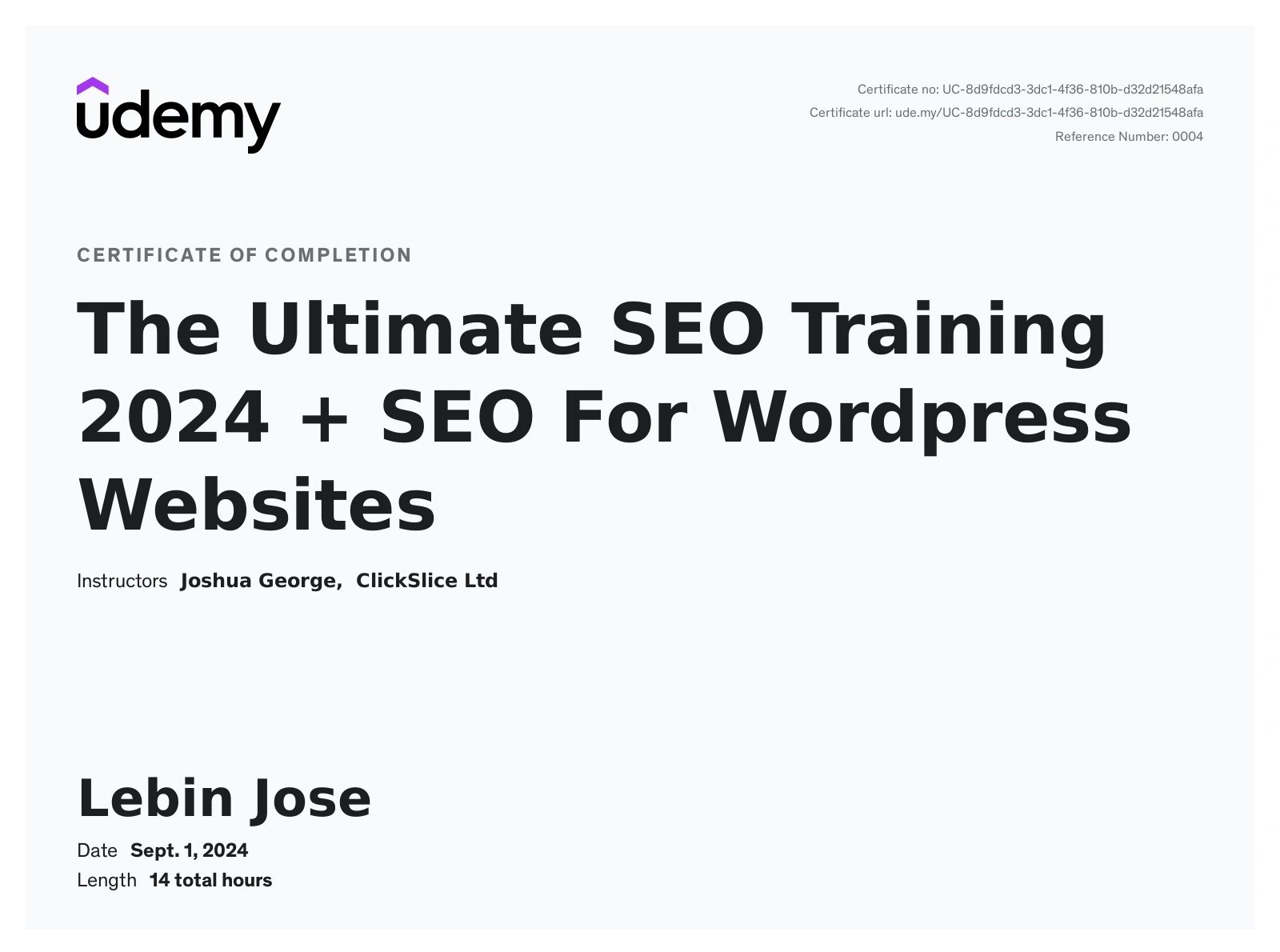 SEO Certificate