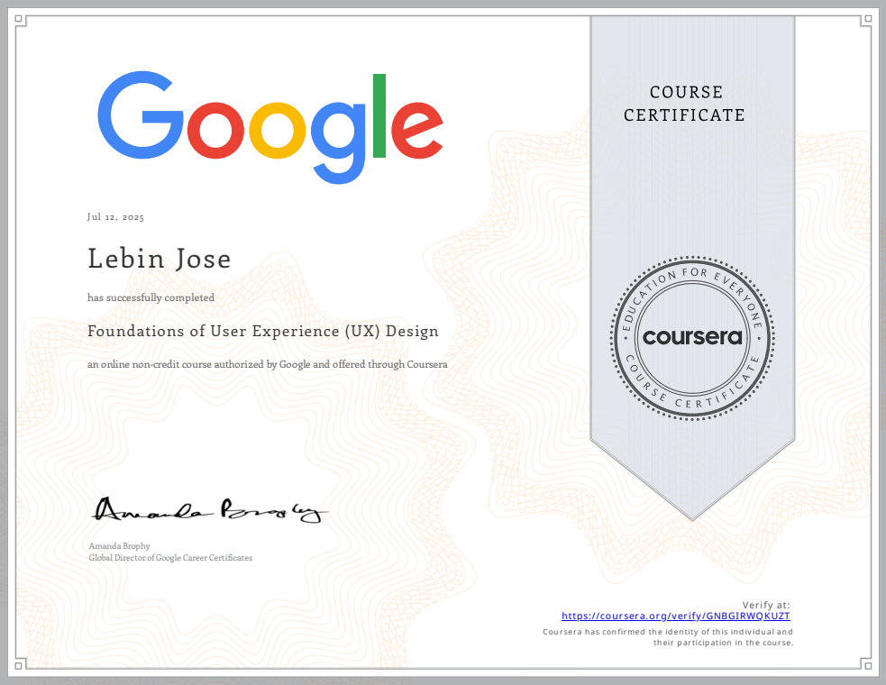 Google UX Certificate
